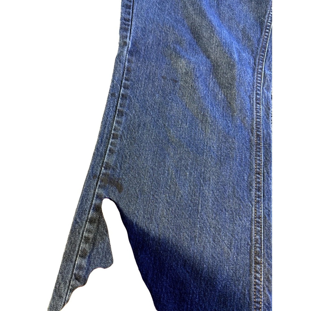 Dickies Bootcut Jeans Womens 14x28 Blue Denim Logo Cotton Relaxed Fit Dark Wash - Picture 6 of 15